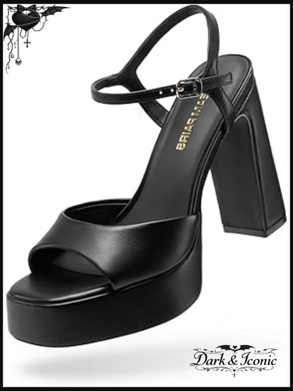 Square Toe Chunky Platform Heels Ankle Strap Sandals Wedding Party Heeled S